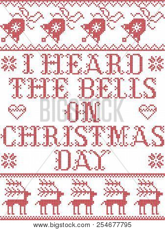 Christmas Pattern I Heard The Bells On Christmas Day Carol Scandinavian Vector Seamless Pattern Insp