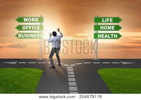 Work life or home balance business concept