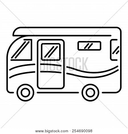 Traveling Camper Van Icon. Outline Illustration Of Camper Van Icon For Web