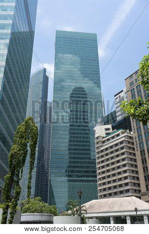 Singapore - August 11, 2018: Downtown Singapore Financial And Corporate Buildings