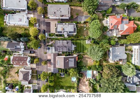 Aerial Drone View Of Streets In Bonn Bad Godesberg The Former Capital Of Germany With Typical German