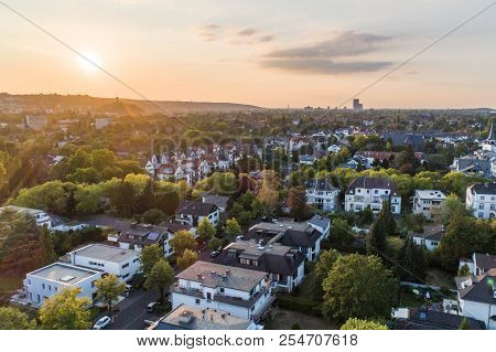Aerial Drone View Of Streets In Bonn Bad Godesberg The Former Capital Of Germany With Typical German