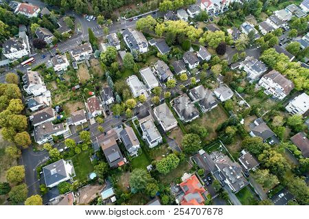 Aerial Drone View Of Streets In Bonn Bad Godesberg The Former Capital Of Germany With Typical German