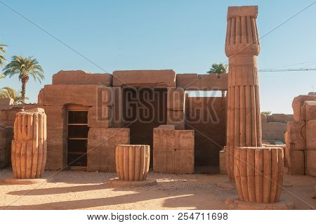 The Stone And Statue In Abu Simbel Temple Of Egypt