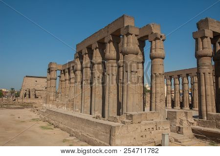 The Stone And Statue In Abu Simbel Temple Of Egypt