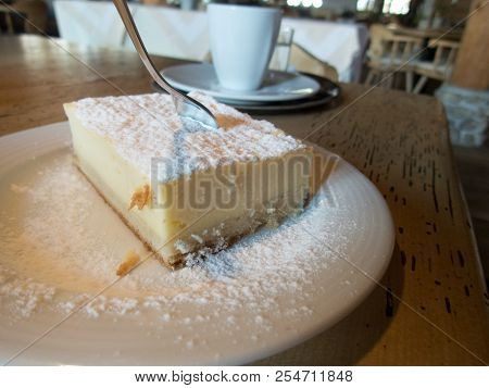 Portion Of A Cheesecake On A Plate