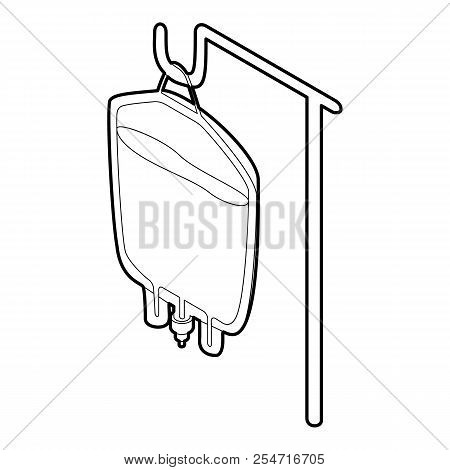 Package For Blood Transfusion Icon. Outline Illustration Of Package For Blood Transfusion Icon For W