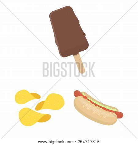 Fast Food Cartoon Icons In Set Collection For Design.food From Semi-finished Products Vector Symbol 