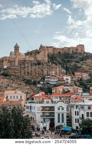 Tbilisi, Georgia - August 5, 2018: Narikala Ancient Fortress Overlooking Tbilisi.