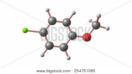4-chloroanisole Molecular Structure Isolated On White