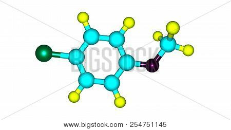 4-chloroanisole Molecular Structure Isolated On White