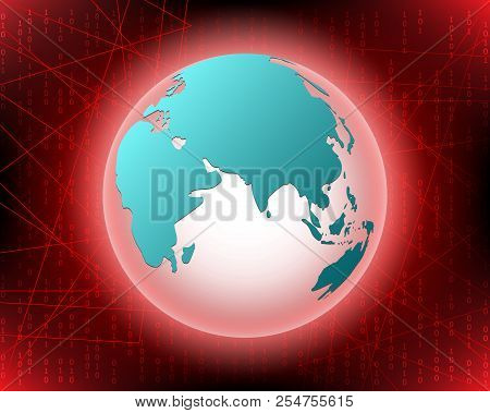 World Cyber Attack By Hacker Concept Background. Vector Illustration Eps10