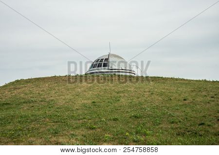 Russia, Togliatty - August 13, 2018: Old Metal Observation Post In The Field