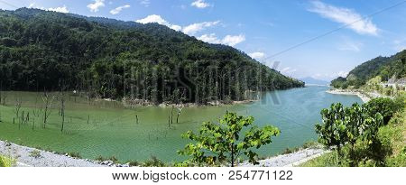 Hidroelectric Dam Under Bright Sunny Day Located In Cameron Highland, Malaysia