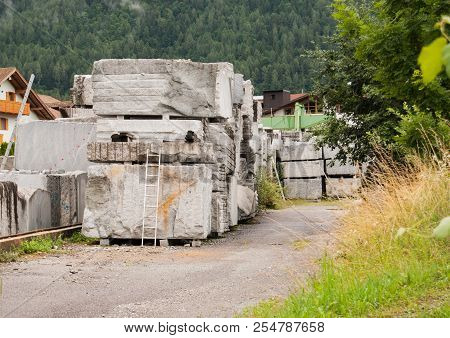 Granite Blocks Extracted In The Val Genova Area Close To Madonna Di Campiglio