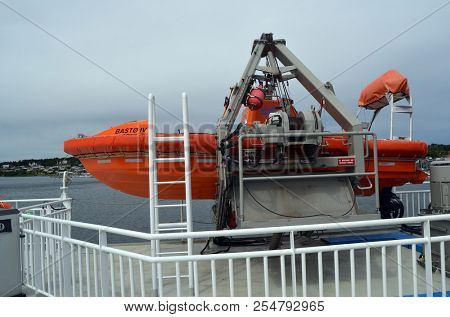 The Ferry from Horten to Moss connects Ostfold and Vestfold in Norway.June 22,2018. Moss,Norway