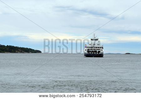 The Ferry from Horten to Moss connects Ostfold and Vestfold in Norway.June 22,2018. Moss,Norway