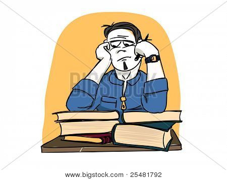 Trist studerende og bøger