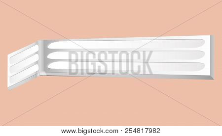 Fascia External Angular White Plastic Realistic Vector