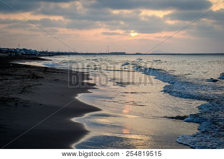 Saaidia Sunset Beach And Waves And Rocks