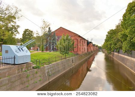 Obvodny Canal In Kronstadt In Saint Petersburg, Russia.