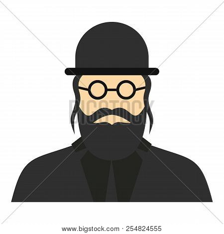 Jewish Rabbi Icon. Flat Illustration Of Rabbi Icon For Web Design