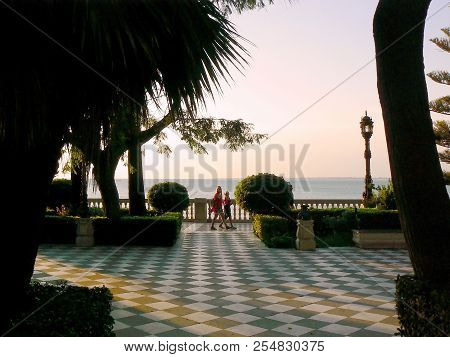 Gardens Of Alameda Apodaca In Cádiz Capital, Andalusia. Spain. Europe.