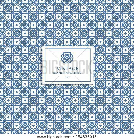 Blue And White Geometric Seamless Pattern. Minimal. Ornament, Traditional, Ethnic, Arabic, Turkish, 