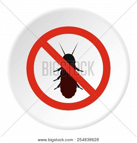 Prohibition Sign Coleoptera Icon. Flat Illustration Of Prohibition Sign Coleoptera Icon For Web