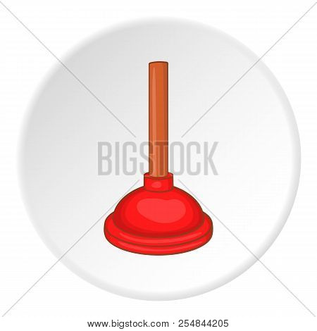 Red Cup Plunger Icon. Cartoon Illustration Of Red Cup Plunger Icon For Web