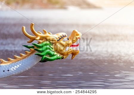 Close-up View Of Decorated Figurehead Of Dragon Boat