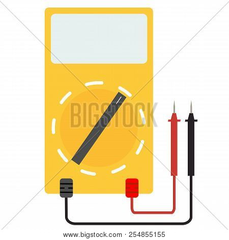 Digital Multimeter. Electrical Measuring Instrument On White Background. Simple Digital Multimeter S