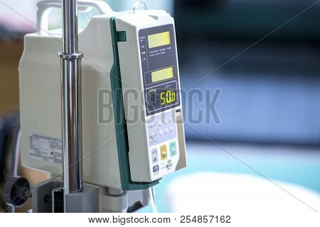 Infusion Pump Drip For Patients In The Hospital.