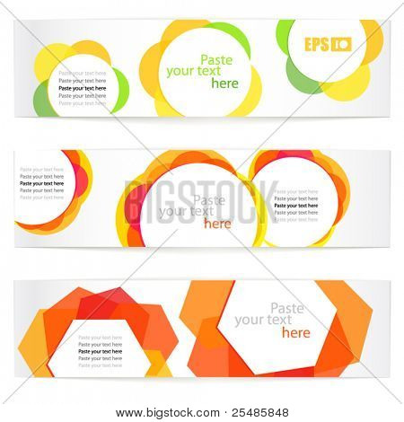 Set of floral vector information banners. Ready for a text