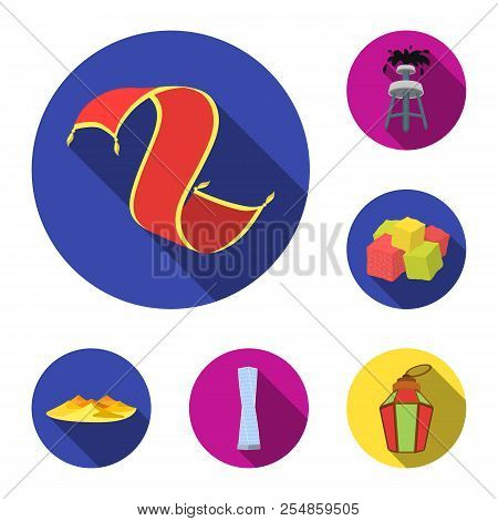 Country United Arab Emirates Flat Icons In Set Collection For Design. Tourism And Attraction Vector 