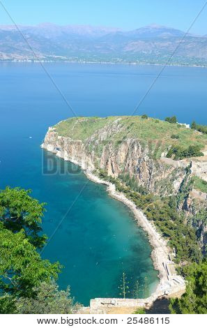 Meerblick von der Casstle des Naphplion. Griechenland