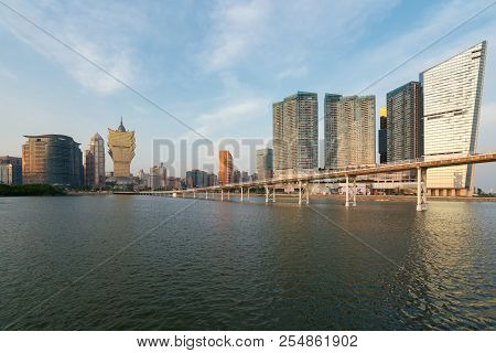 Image Of Macau (macao), China. Skyscraper Hotel And Casino Building At Downtown In Macau (macao).