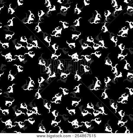 Ufo Military Camouflage Seamless Pattern In Black, Grey And White Colors