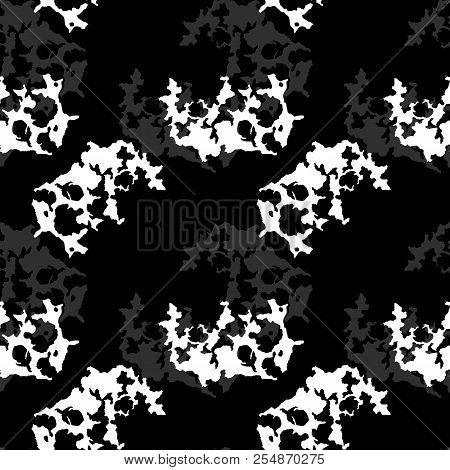 Ufo Military Camouflage Seamless Pattern In Black, Grey And White Colors