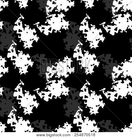 Ufo Military Camouflage Seamless Pattern In Black, Grey And White Colors