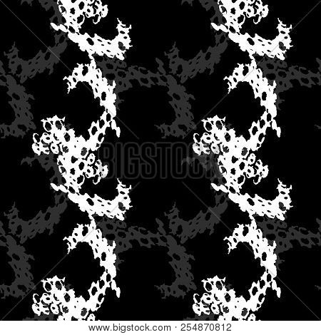 Ufo Military Camouflage Seamless Pattern In Black, Grey And White Colors