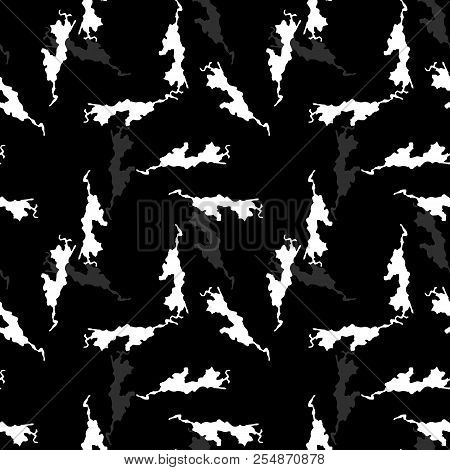 Ufo Military Camouflage Seamless Pattern In Black, Grey And White Colors