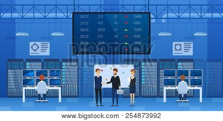 Employees Of Financial Center Discuss Current Affairs.