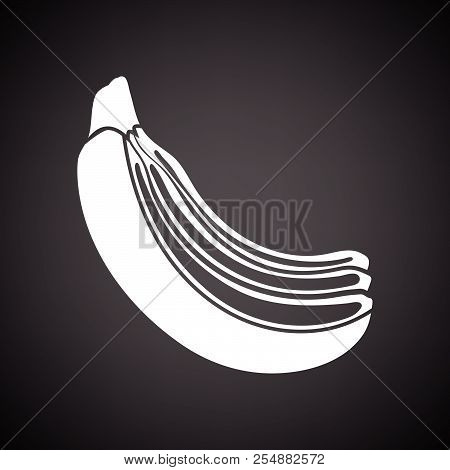 Icon Of Banana. Black Background With White. Vector Illustration.