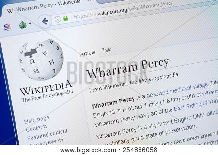 Ryazan, Russia - August 19, 2018: Wikipedia Page About Wharram Percy On The Display Of Pc