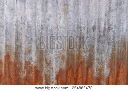 The Rusty Zinc Galvanised Iron As A Wall And Fence. Background.