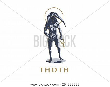 The Egyptian God Thoth. Logo. Vector Illustration.