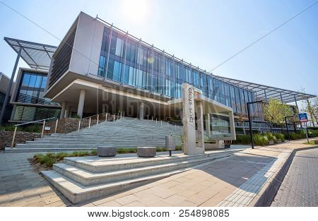 Johannesburg, South Africa, 22 August - 2018: Modern Office Building With Concrete And Glass Exterio