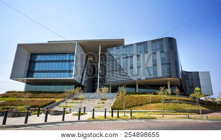 Johannesburg, South Africa, 22 August - 2018: Modern Office Building With Concrete And Glass Exterio