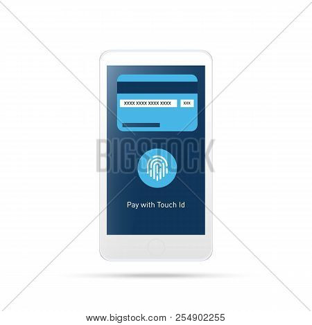 Mobile Payment , Payment Touch Id.payment Mobile Icon.isolated On White